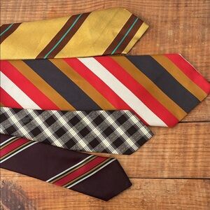 Vintage Ties Bundle of 4 40s 50s 60s 70s EUC quirky grandpa eclectic